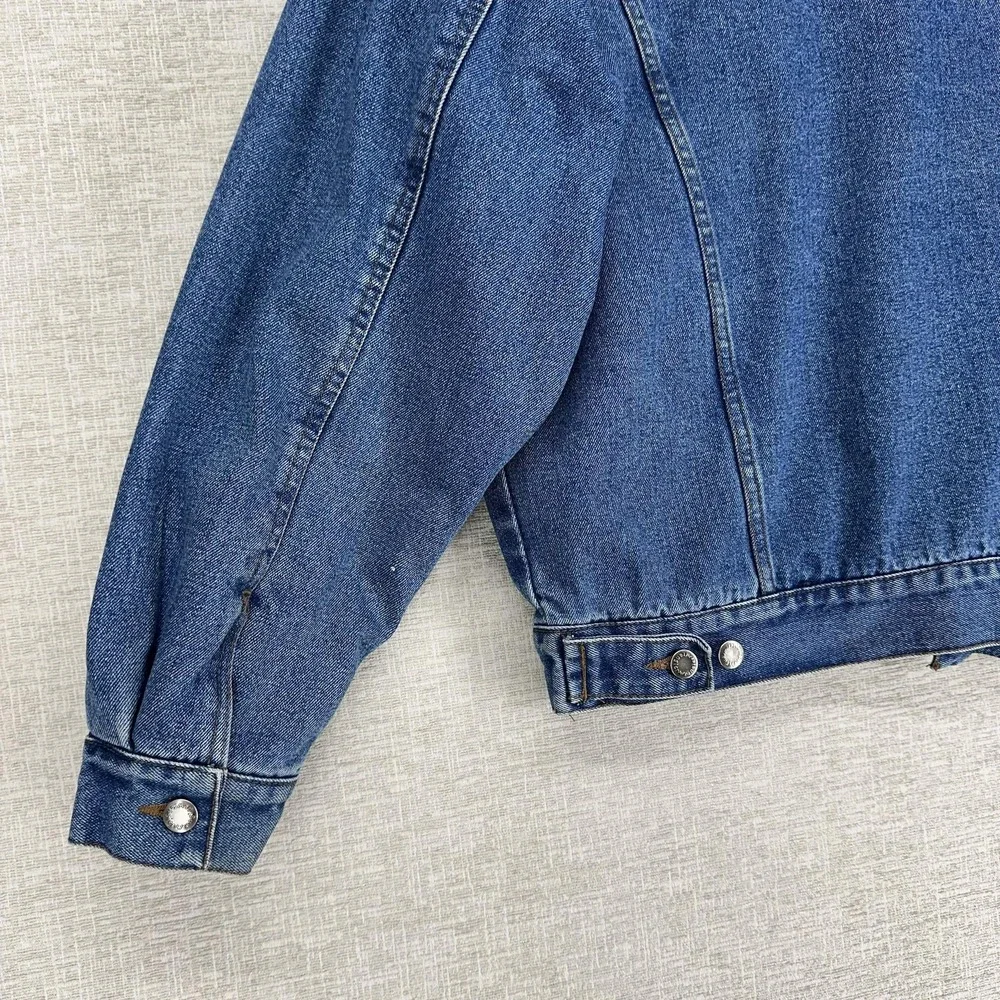 Wrangler Hero Jacket Mens Large Blue Denim Lined Corduroy Collar Western 3113
